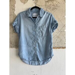 Lola River Stella Ice Wash Shirt – Short Sleeve Button Front – Size Small